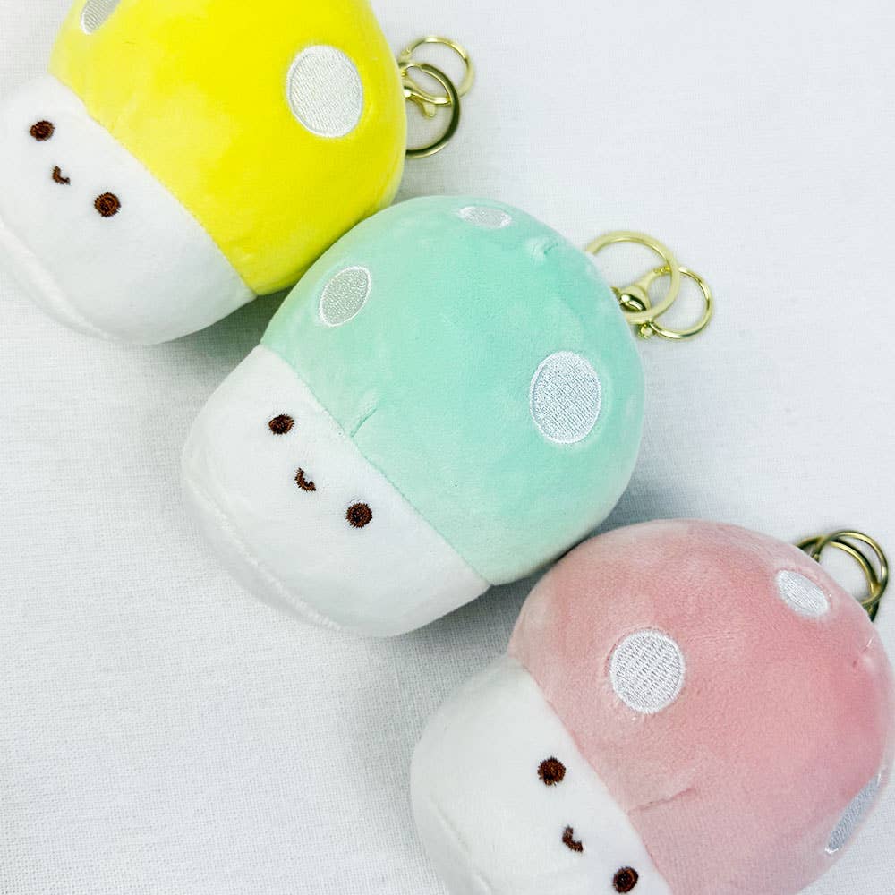 Happy Mushroom Plushie Key Chain