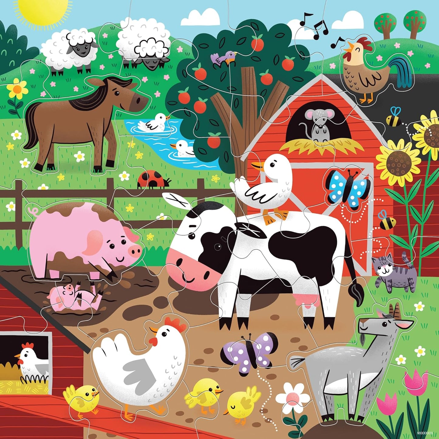 Mudpuppy 25 Piece Floor Puzzle: Farm Friends