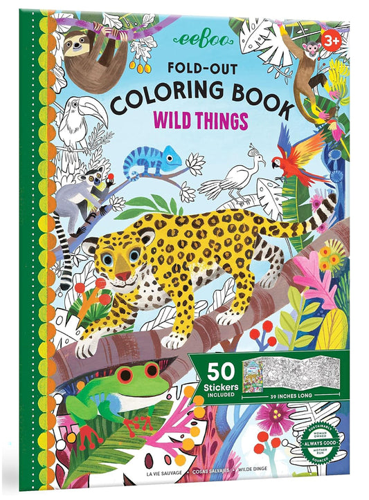 Fold-Out Wild Things Coloring Book with Stickers