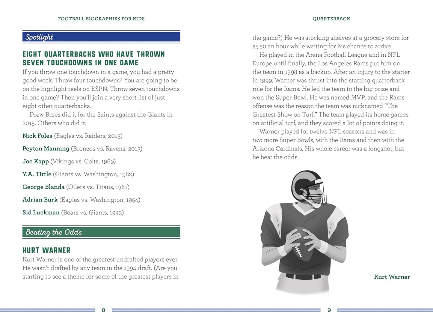 Football Biographies for Kids: The Greatest NFL Players from the 1960s to Today