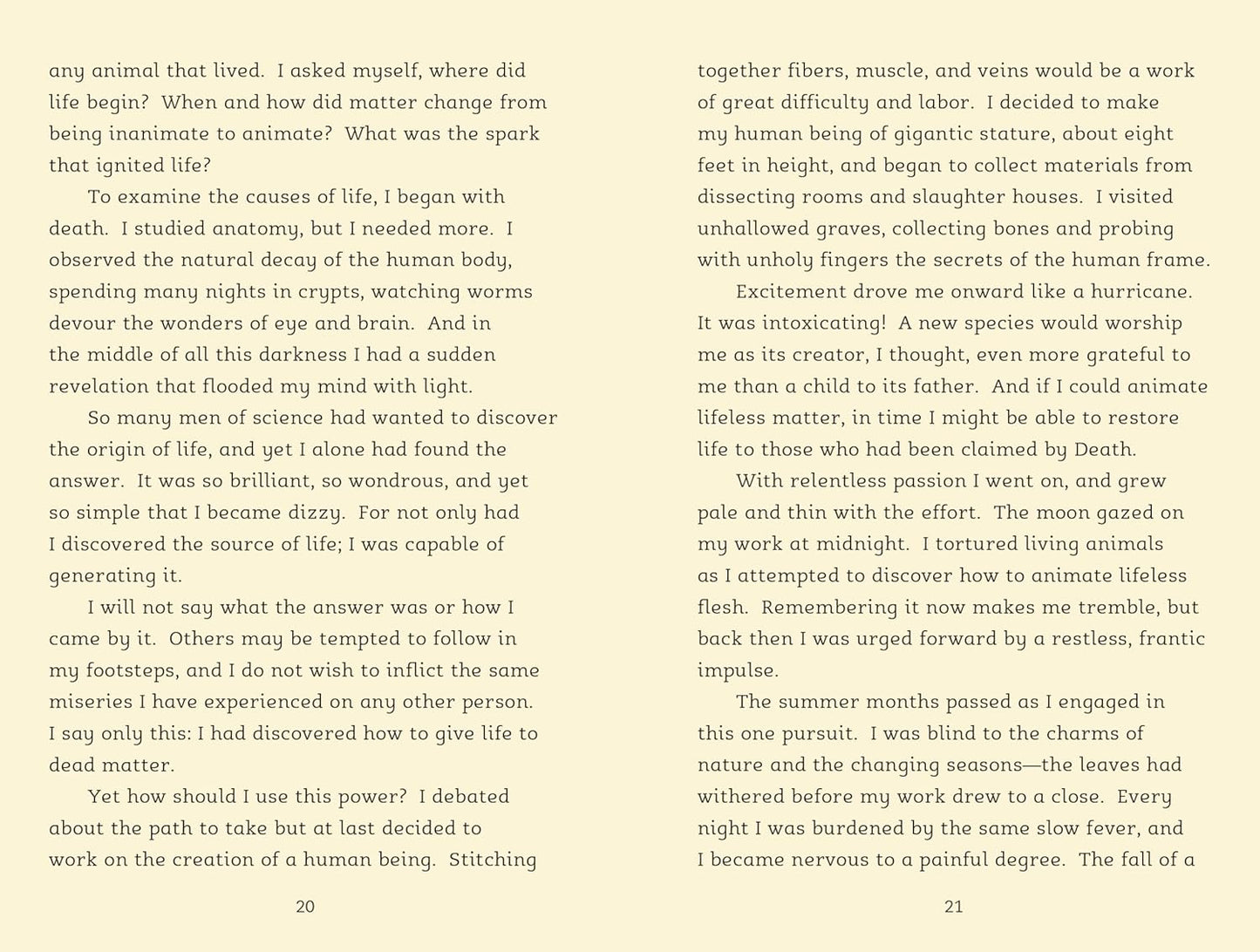 High Readability: Frankenstein: A Retelling