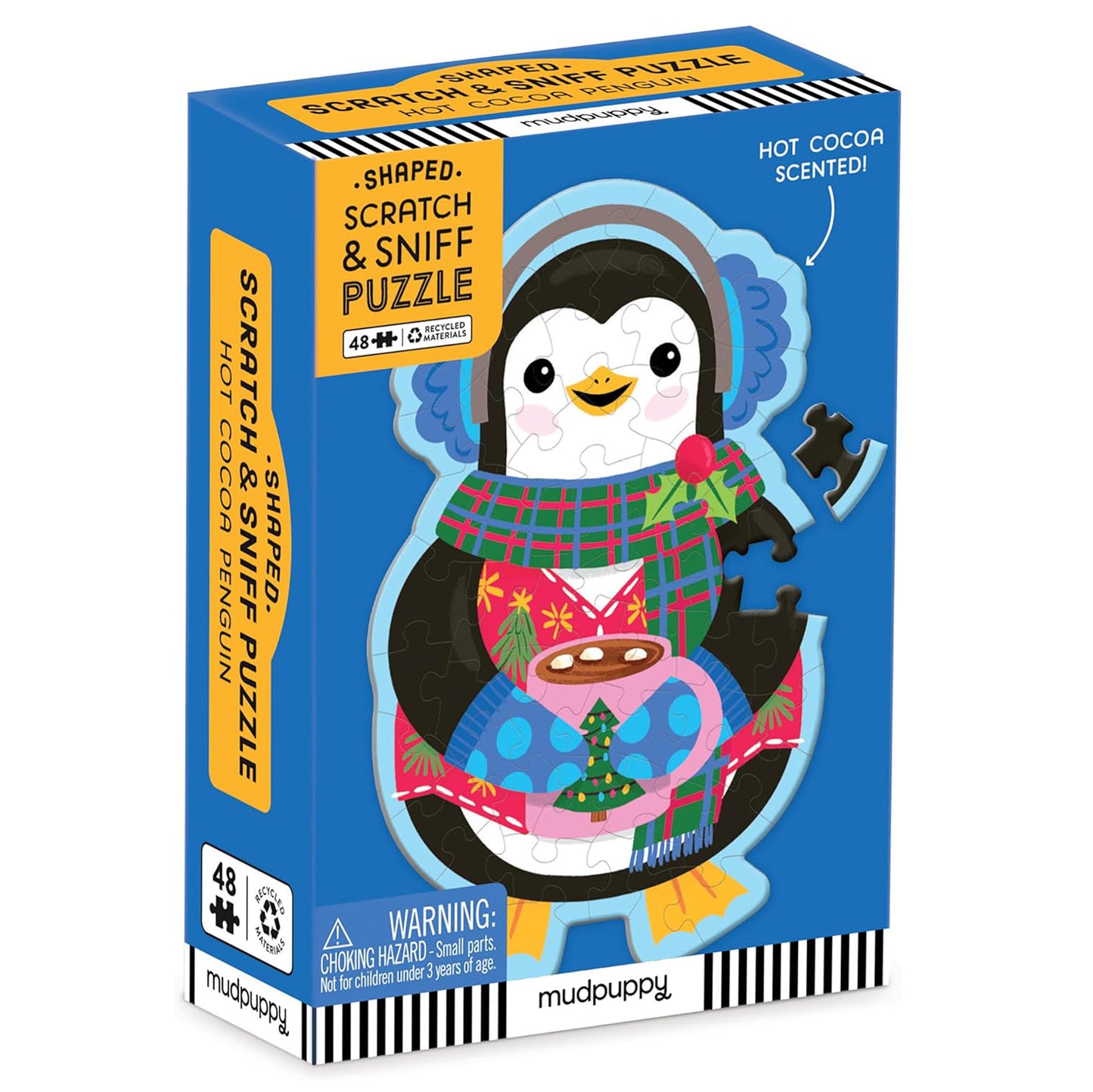 Mudpuppy 48 Piece Mini Scratch & Sniff Puzzle: Hot Cocoa Penguin