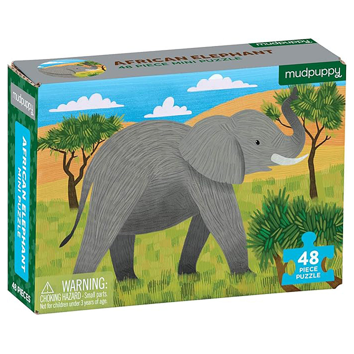 Mudpuppy 48 Piece Mini Puzzle: African Elephant