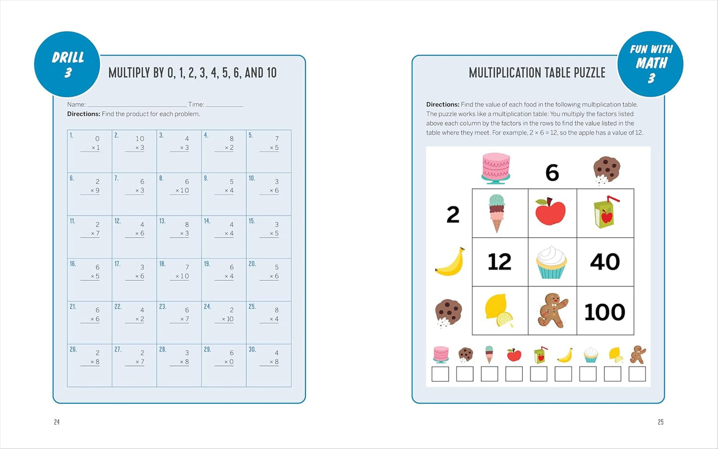 The Multiplication Workbook for Grades 3, 4, and 5