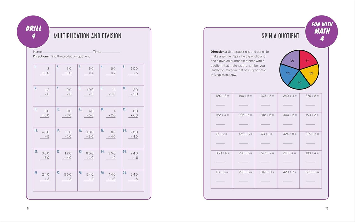 The Multiplication Workbook for Grades 3, 4, and 5