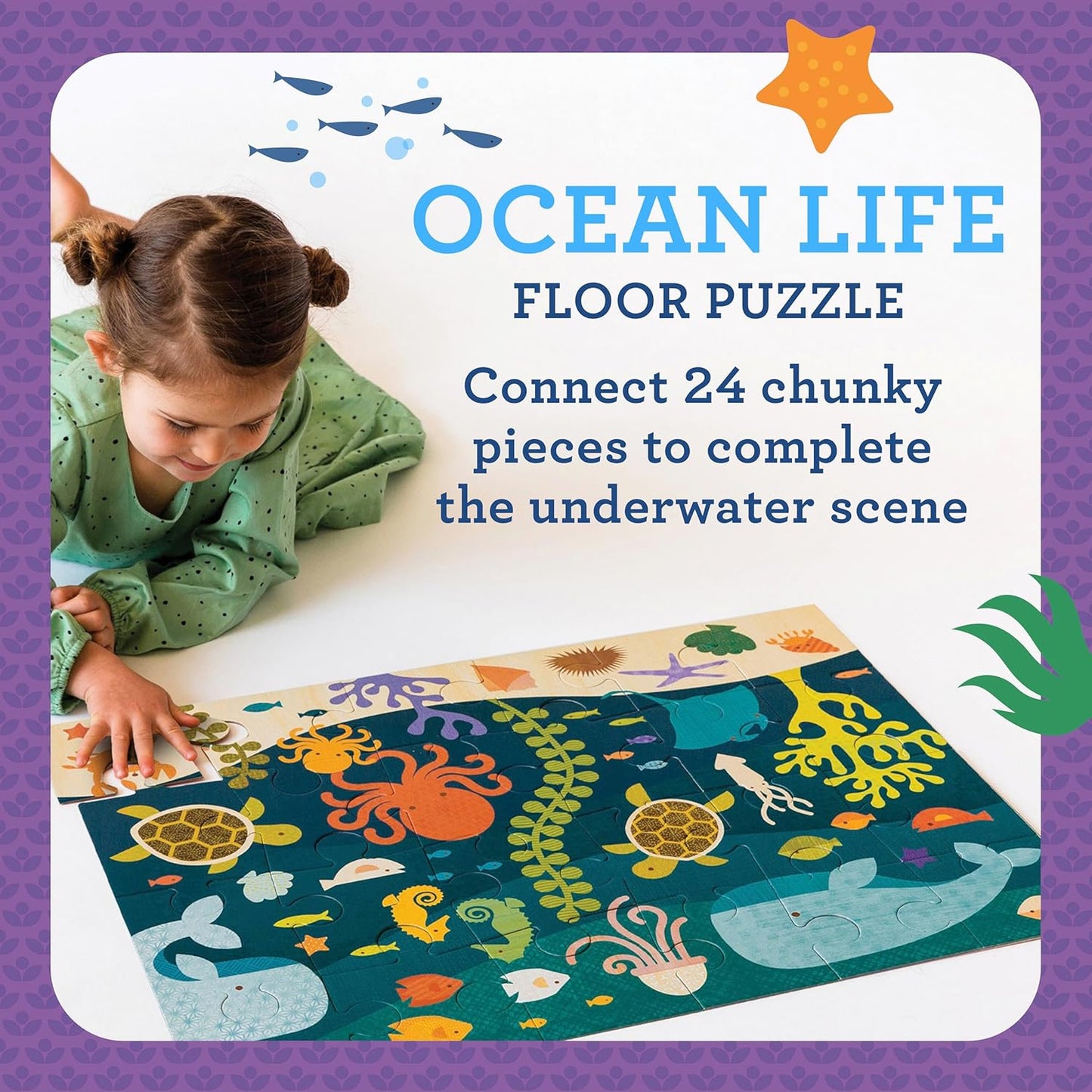 Petit Collage 24 Piece Floor Puzzle: Ocean Life