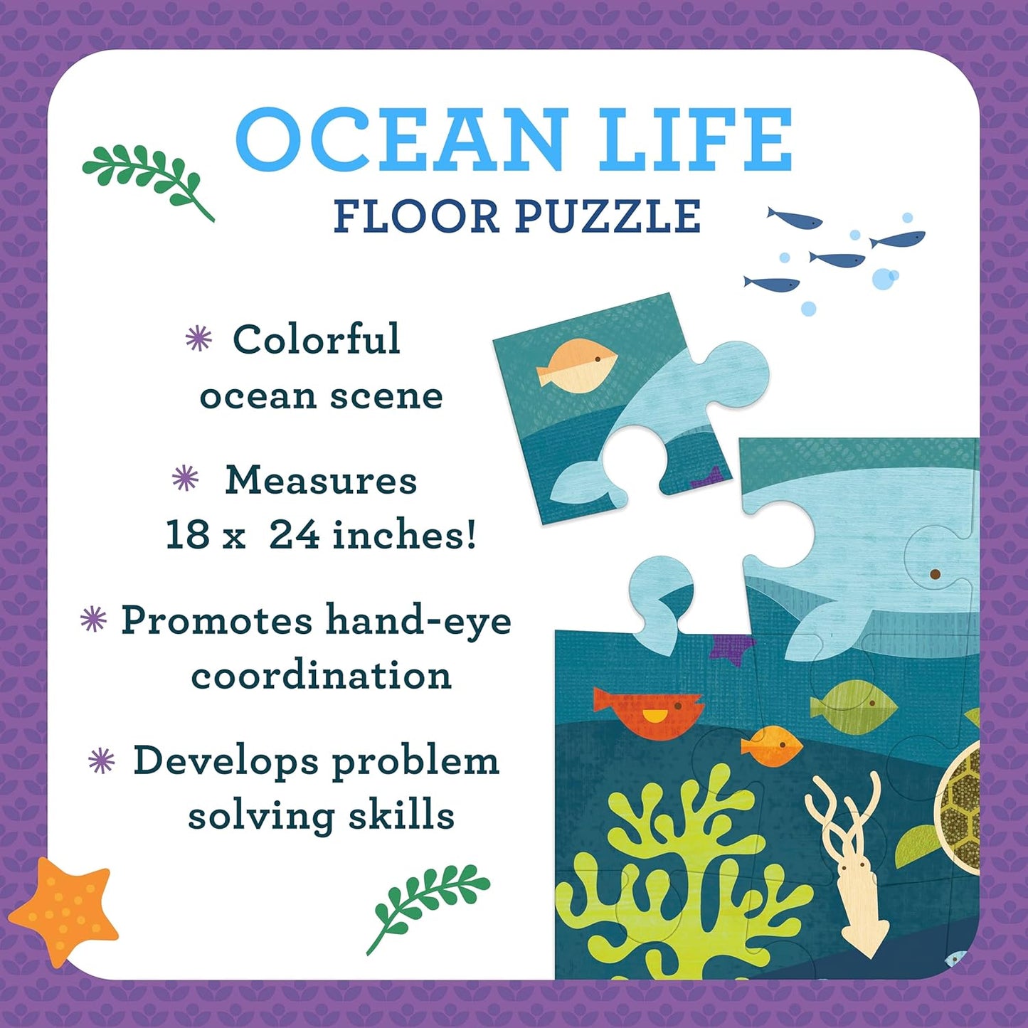 Petit Collage 24 Piece Floor Puzzle: Ocean Life