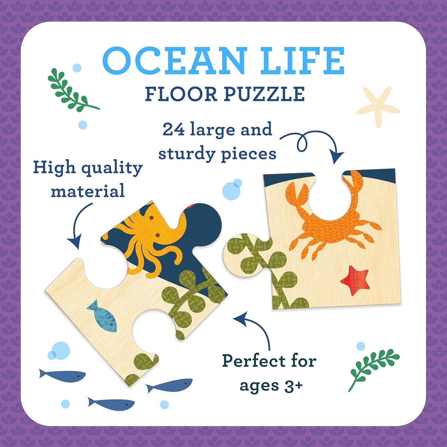 Petit Collage 24 Piece Floor Puzzle: Ocean Life