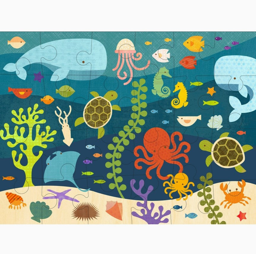 Petit Collage 24 Piece Floor Puzzle: Ocean Life