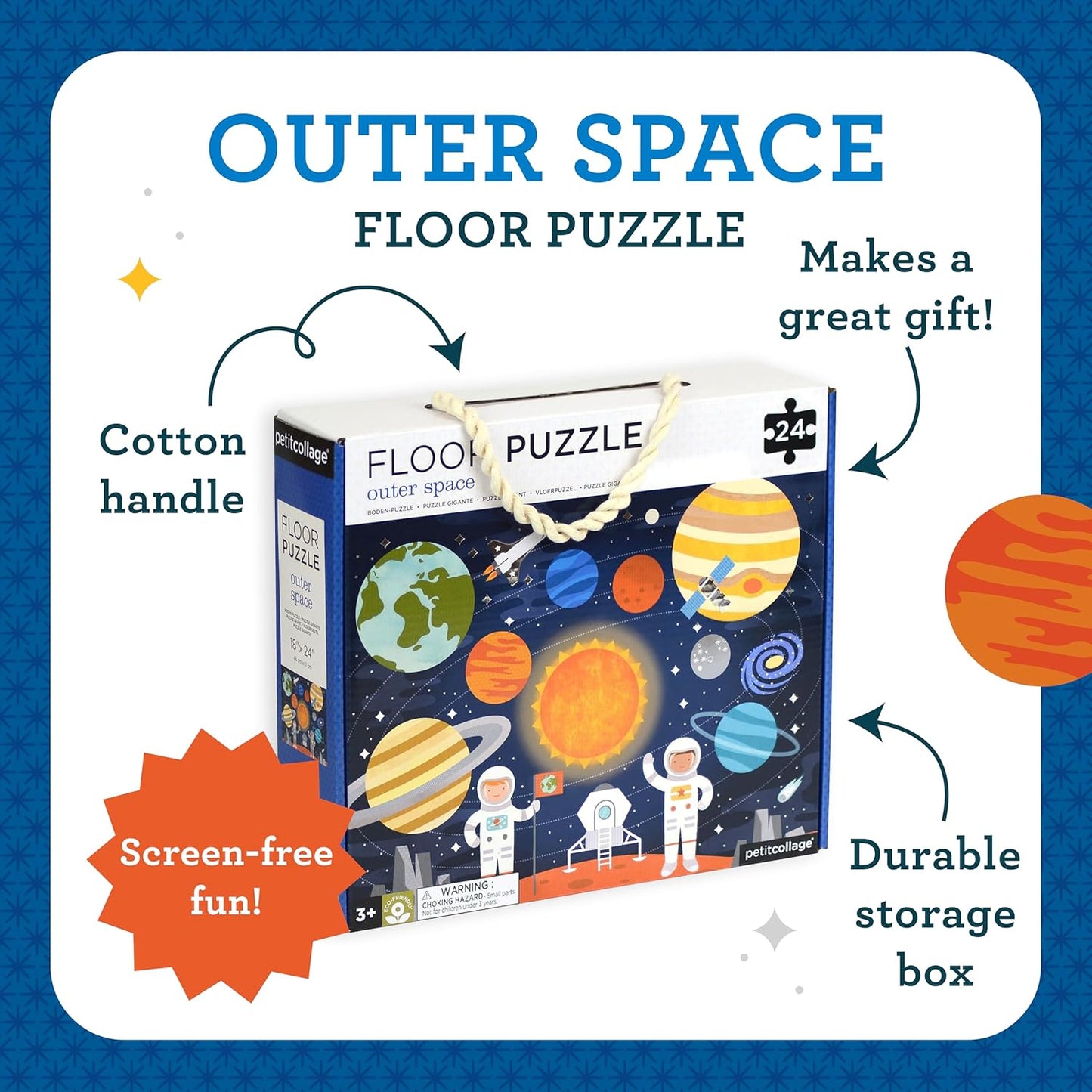 Petit Collage 24 Piece Floor Puzzle: Outer Space