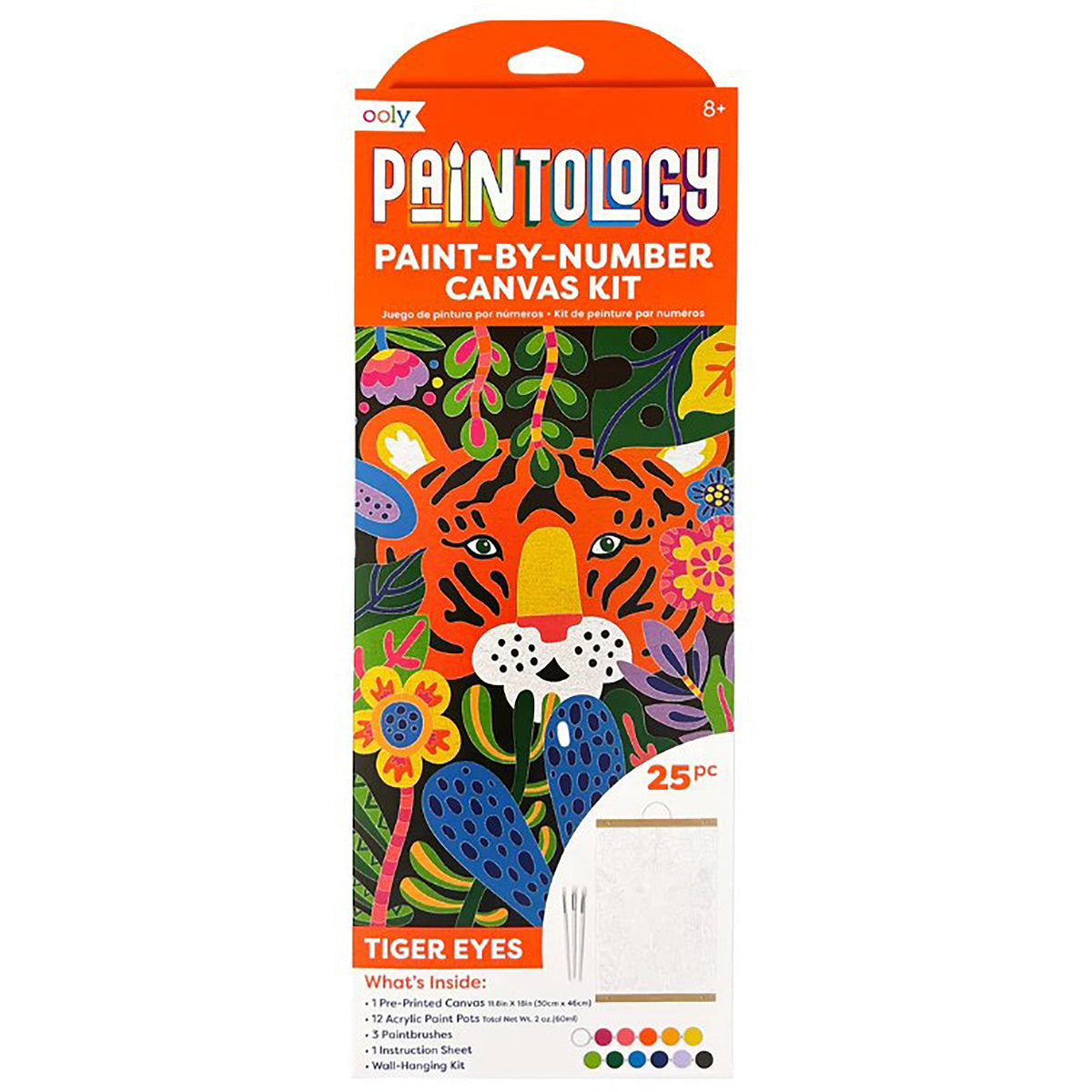OOLY Paintology Paint-By-Number Canvas Kit: Tiger Eyes