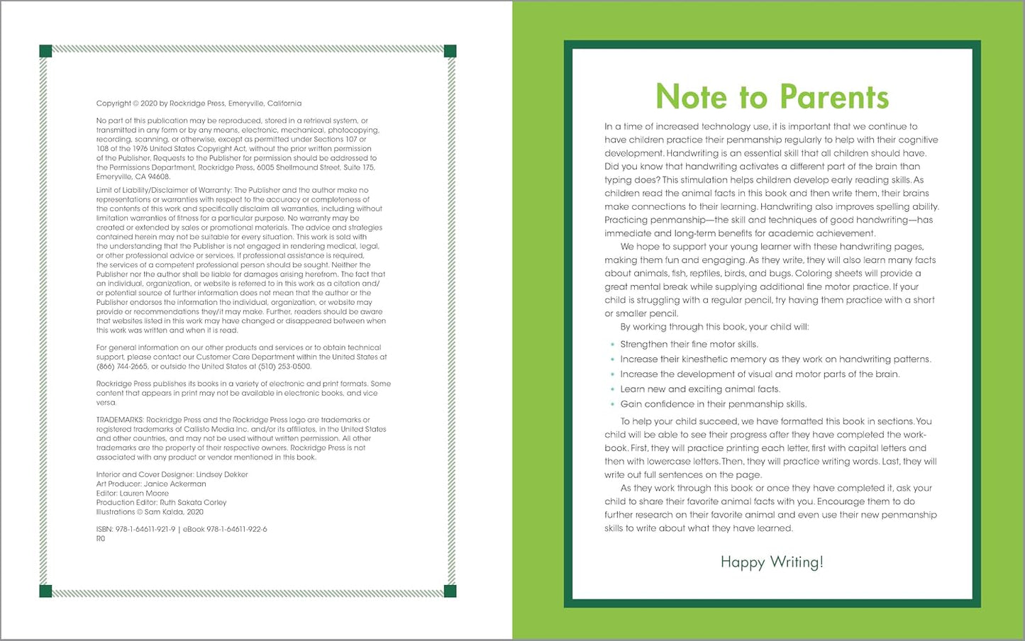 Print Penmanship Workbook for Kids