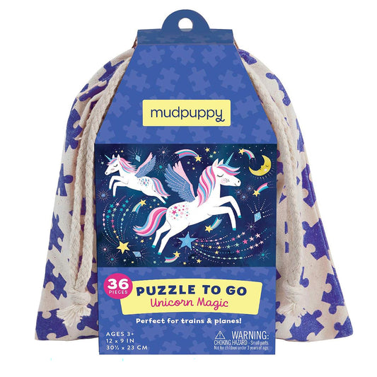 36 Piece Puzzle to Go: Unicorn Magic