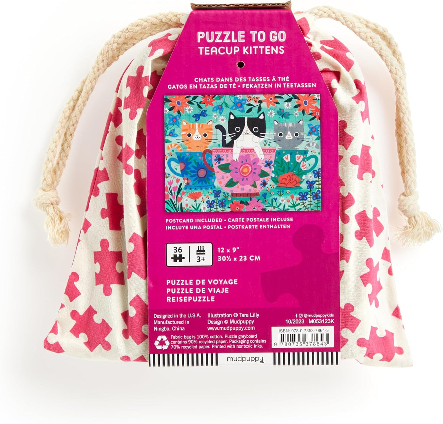 36 Piece Puzzle to Go: Teacup Kittens