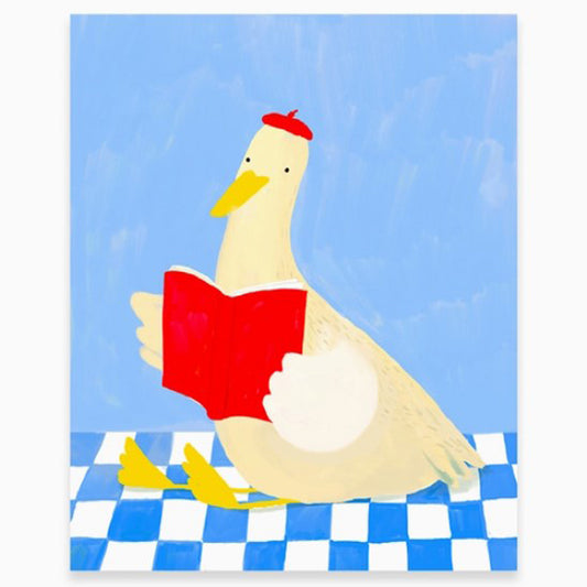 Reading Duck Art Print