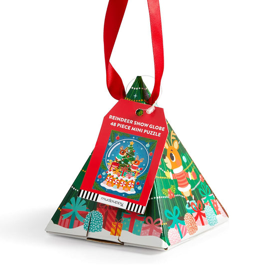 Reindeer Snow Globe 48 Piece Mini Puzzle Ornament