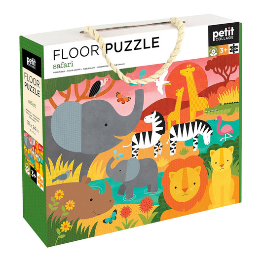 Petit Collage 24 Piece Floor Puzzle: Safari