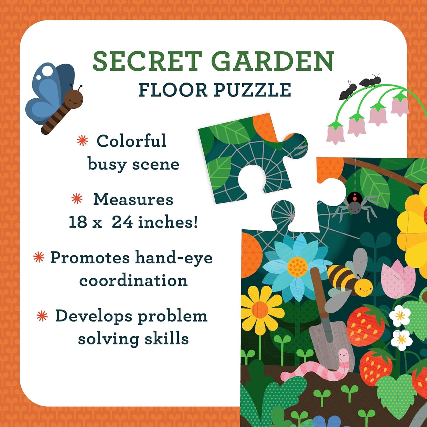Petit Collage 24 Piece Floor Puzzle: Secret Garden