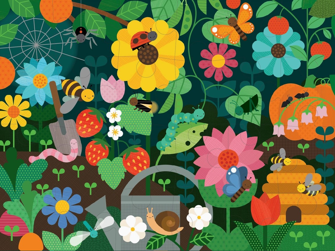 Petit Collage 24 Piece Floor Puzzle: Secret Garden