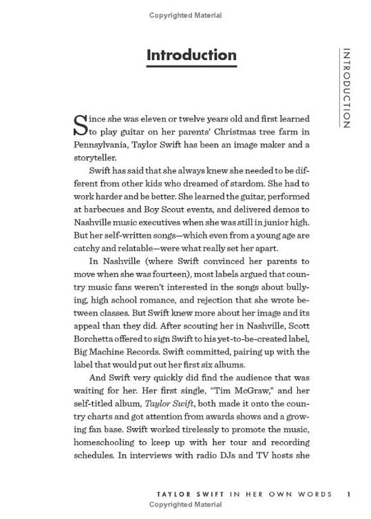 Taylor Swift: In Her Own Words: Young Reader Edition