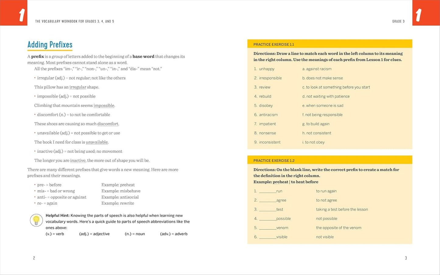 Vocabulary Workbook for Grades 3, 4, and 5