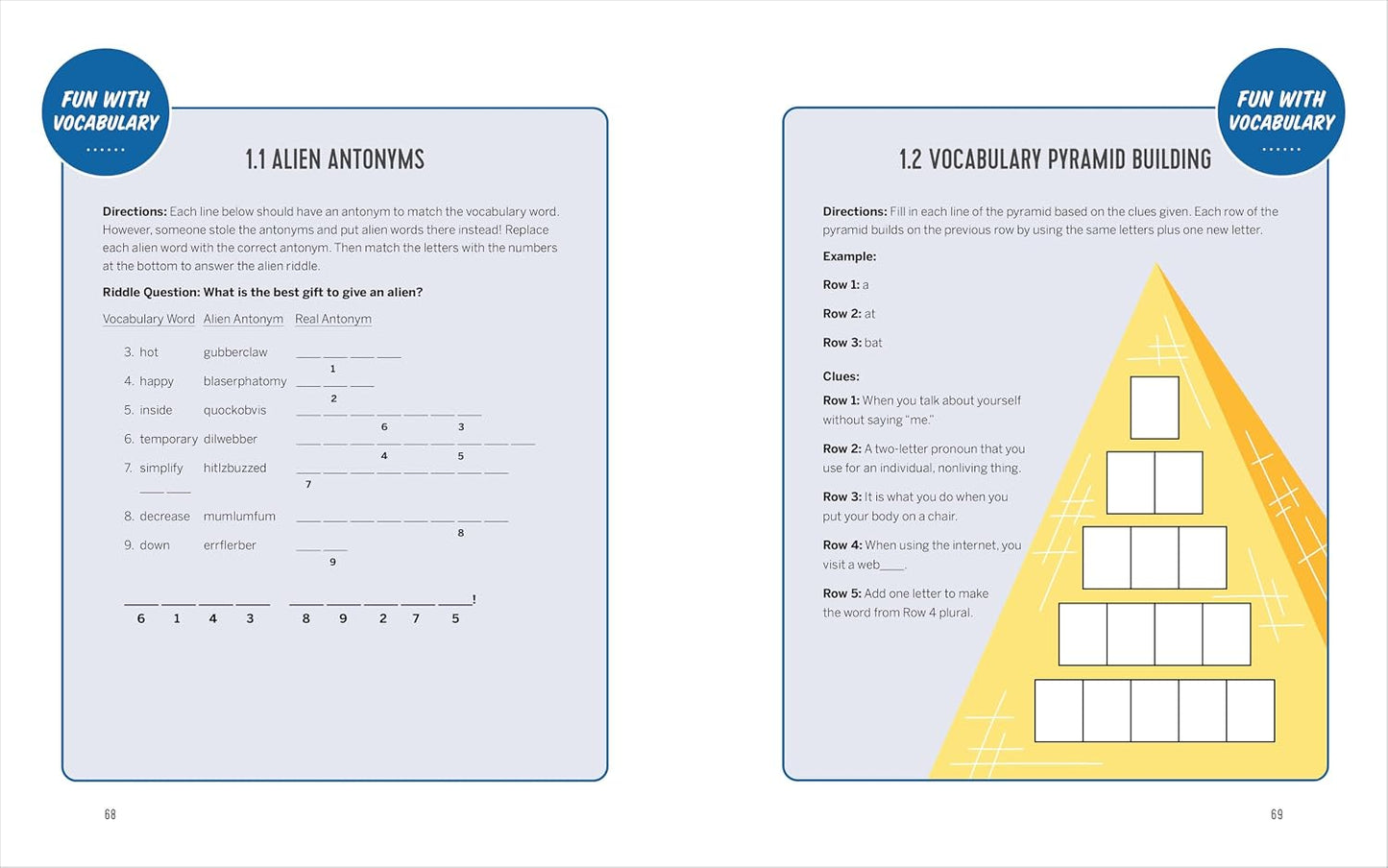 Vocabulary Workbook for Grades 3, 4, and 5