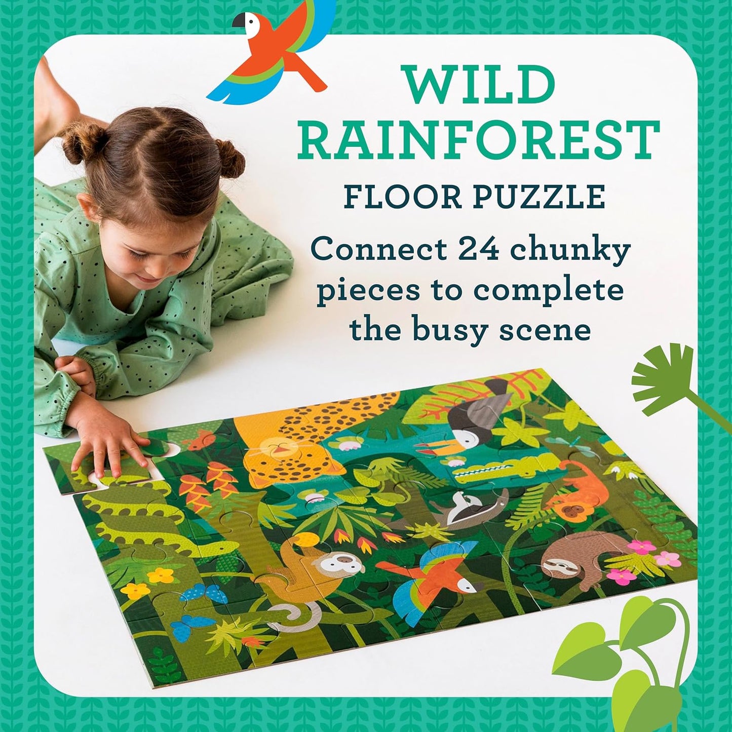 Petit Collage 24 Piece Floor Puzzle: Wild Rainforest
