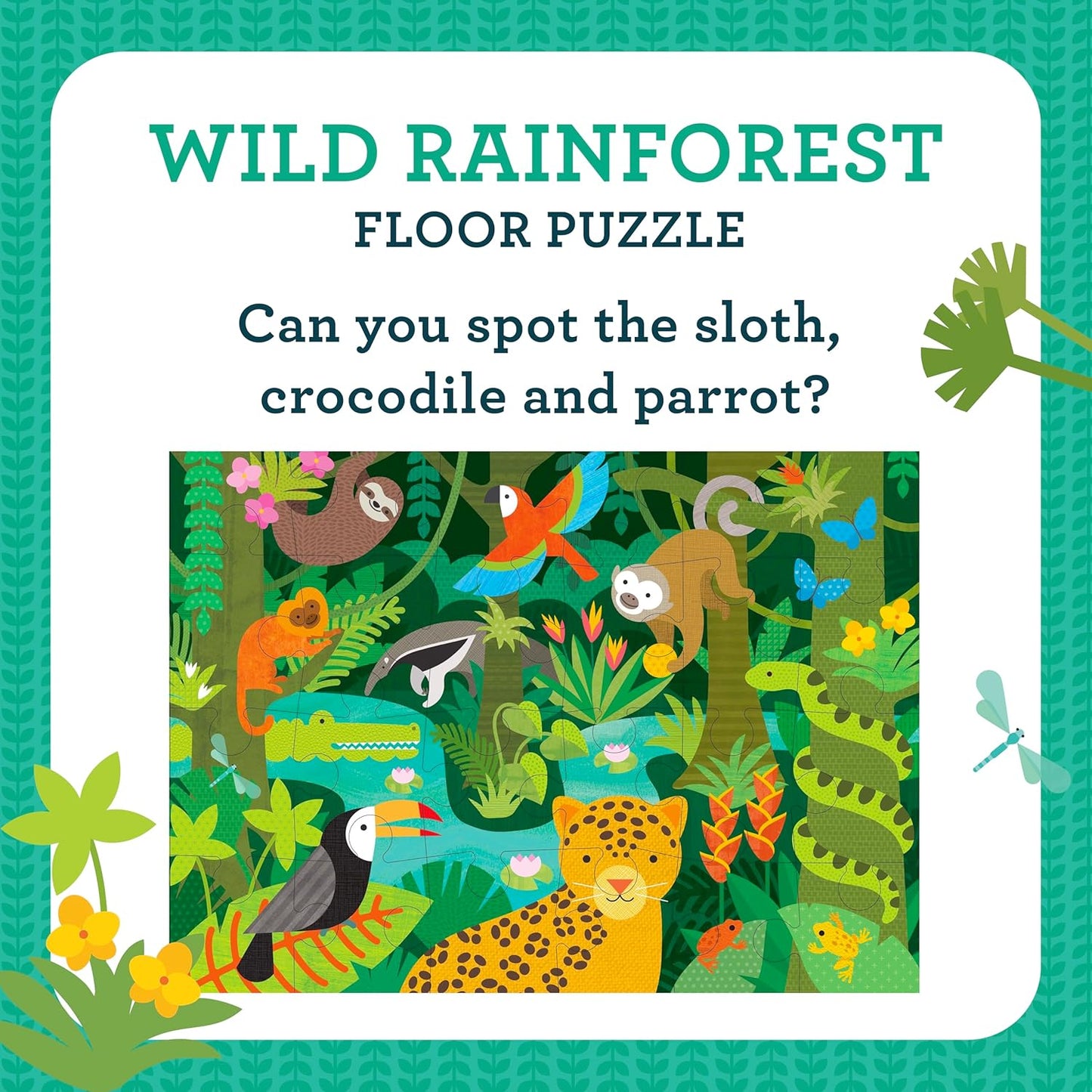 Petit Collage 24 Piece Floor Puzzle: Wild Rainforest