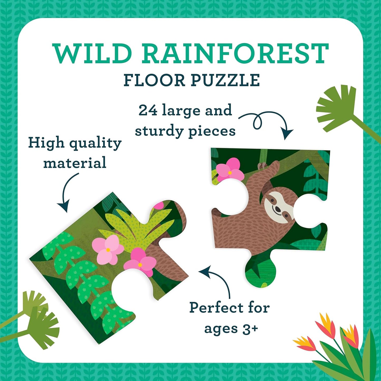 Petit Collage 24 Piece Floor Puzzle: Wild Rainforest