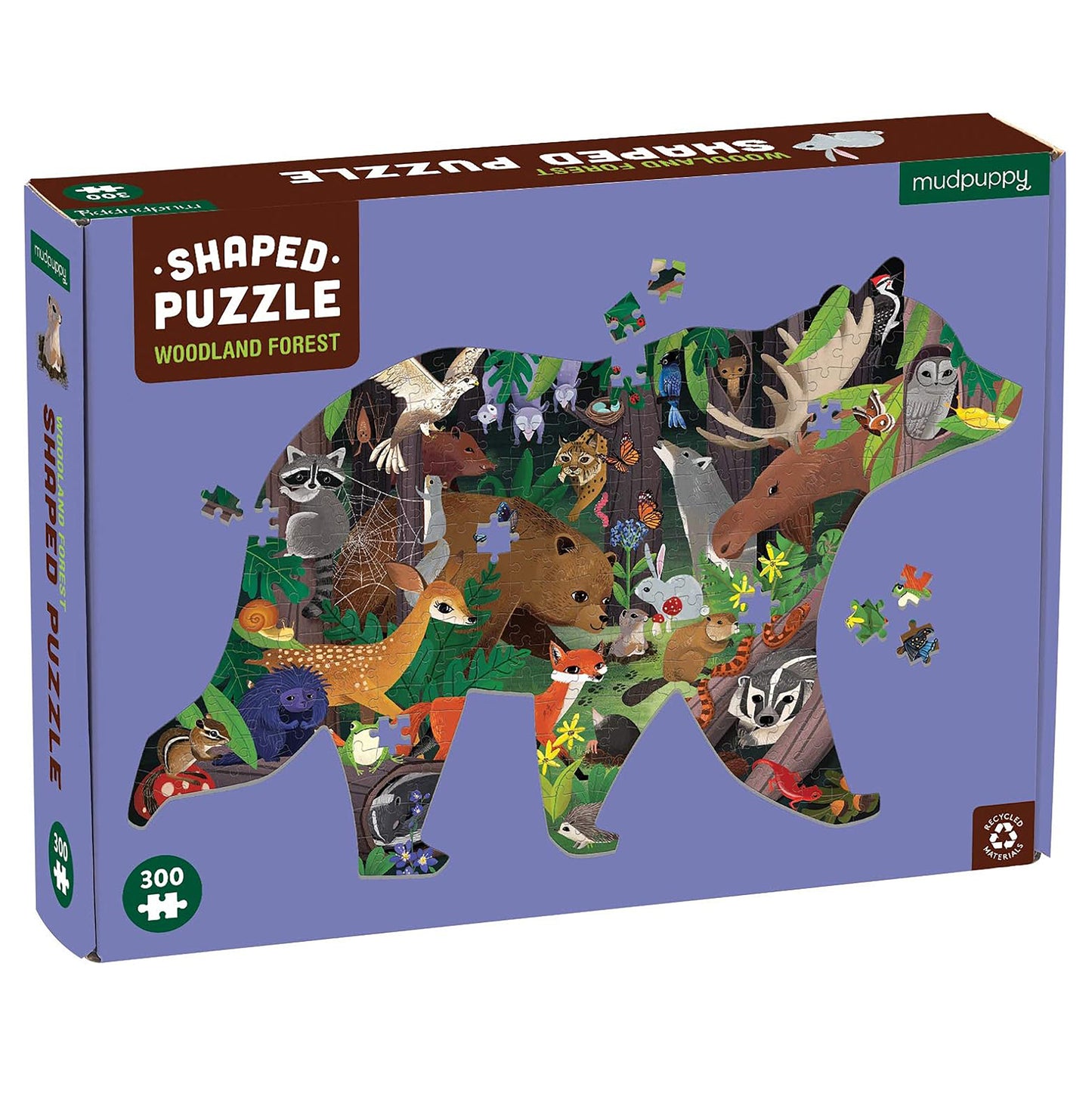Mudpuppy 300 Piece Shaped Puzzle - Woodland Forest